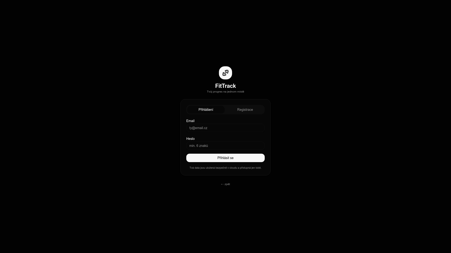Náhled webu FitTrack